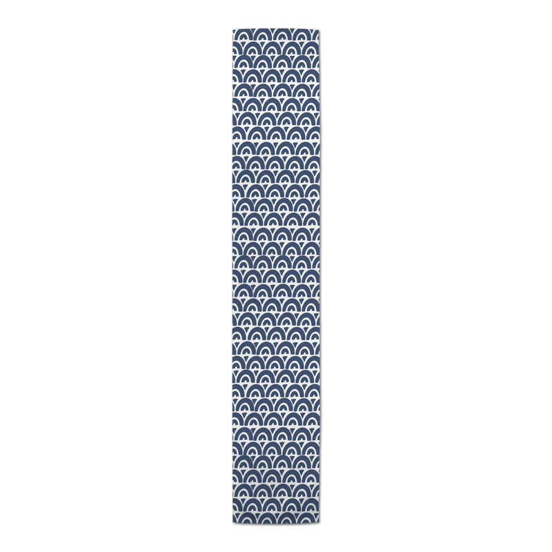 Chemin de table Scallop, 72 po x 16 po, 1, Bleu marine