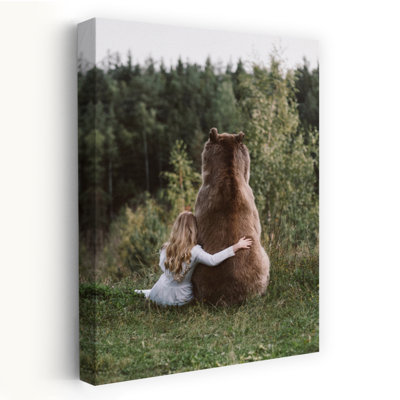 Art contemporain, paysage d'ours abstrait romantique