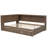 Full Size Wood Daybed with Trundle, Storage Shelves, LED Lights & USB Charging Ports, Antique Wood Color-1600891719