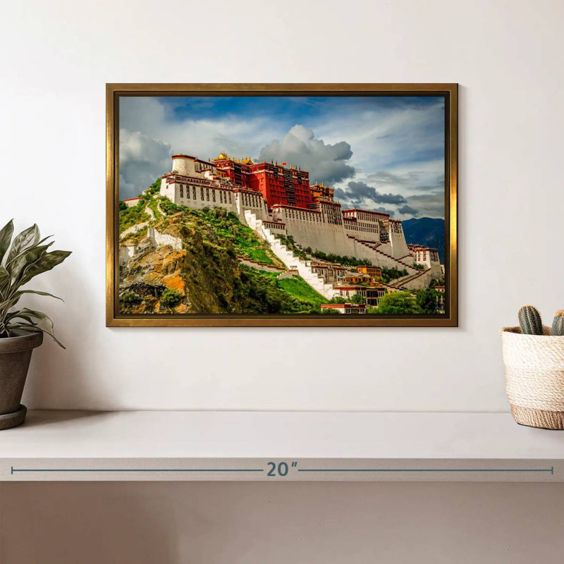 Palais du Pocala, Tibet, Cadre flottant doré, 13 po x 9 po
