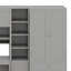 Lit plateforme peu encombrant avec bureau intégré, garde-robe, armoires de rangement et tiroirs-683006782