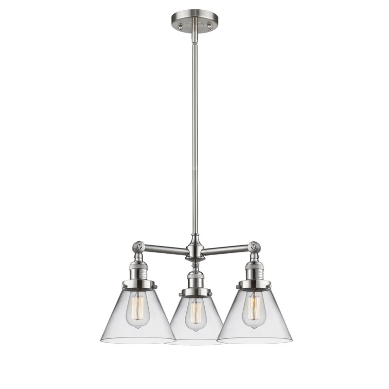 Lustre-light Malmesbury, H 13 po x l 22 po x P 22 po, Transparent, Chrome poli