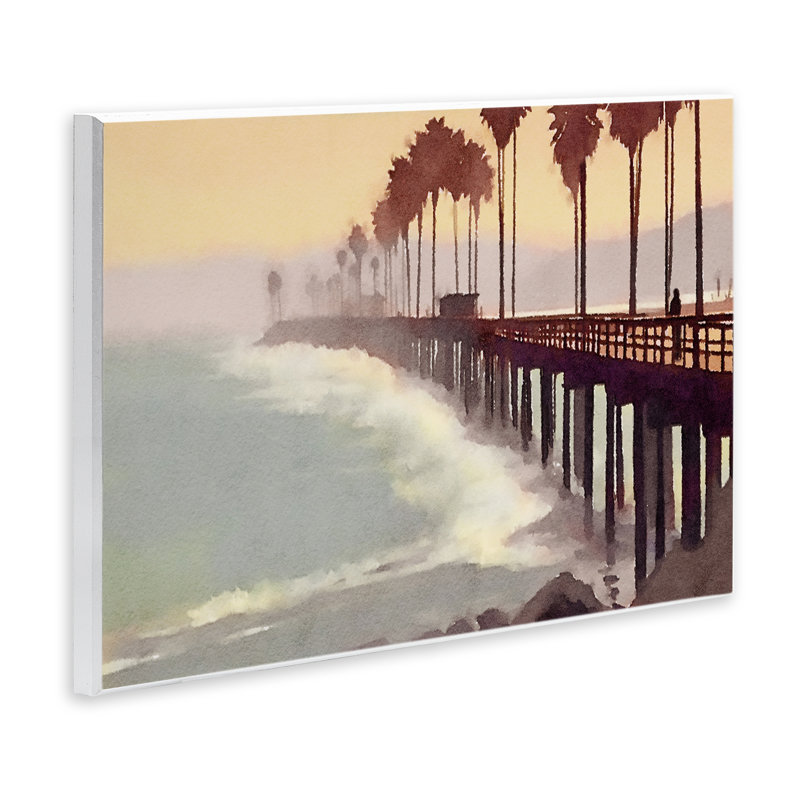 «Sunrise At The Pier», art mural sur bois par Noah Bay, H 10 po x l 15 po