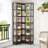 78.74" Tall 7-Tier Industrial Corner Bookshelf Tall Wood Metal Etagere Display Shelf For Home Office-735428893-723279324
