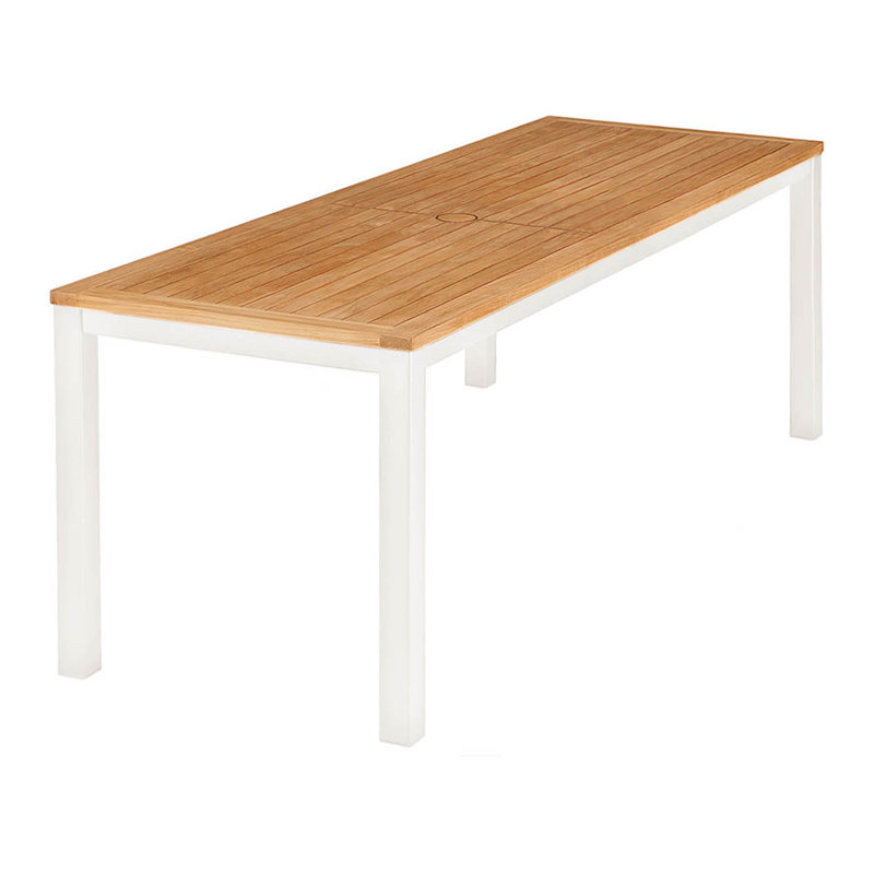 Aura Narrow Dining Table, Arctic White, 29" H x 79" W x 28" D
