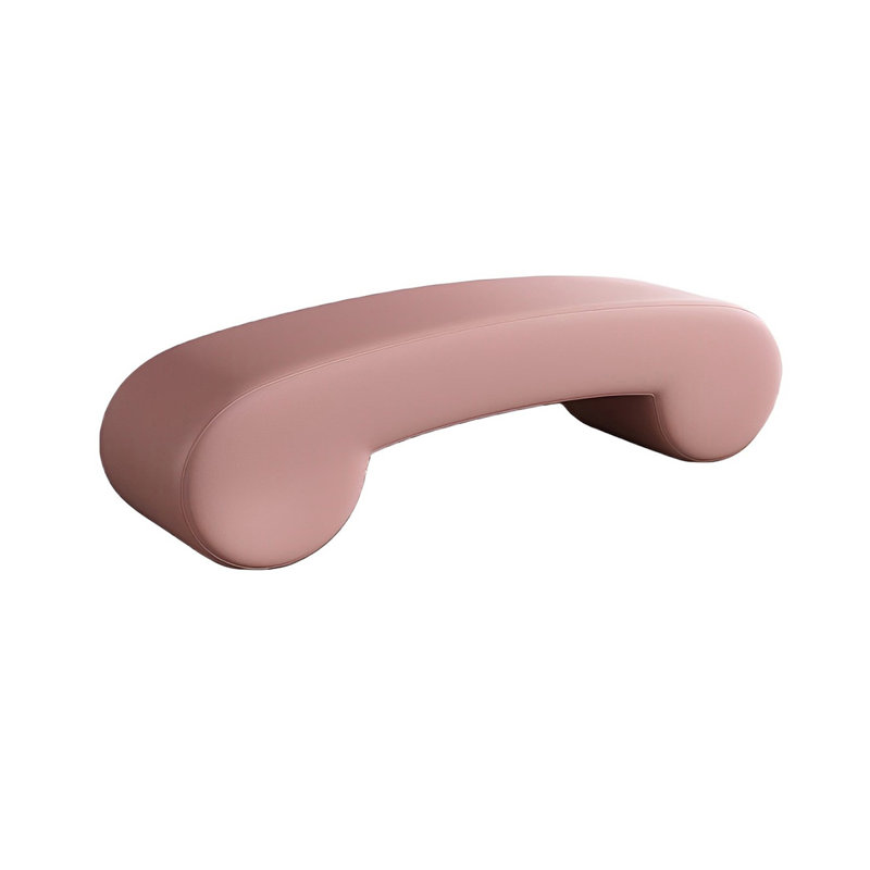 Banc rembourré en cuir Tierone Match, Rose