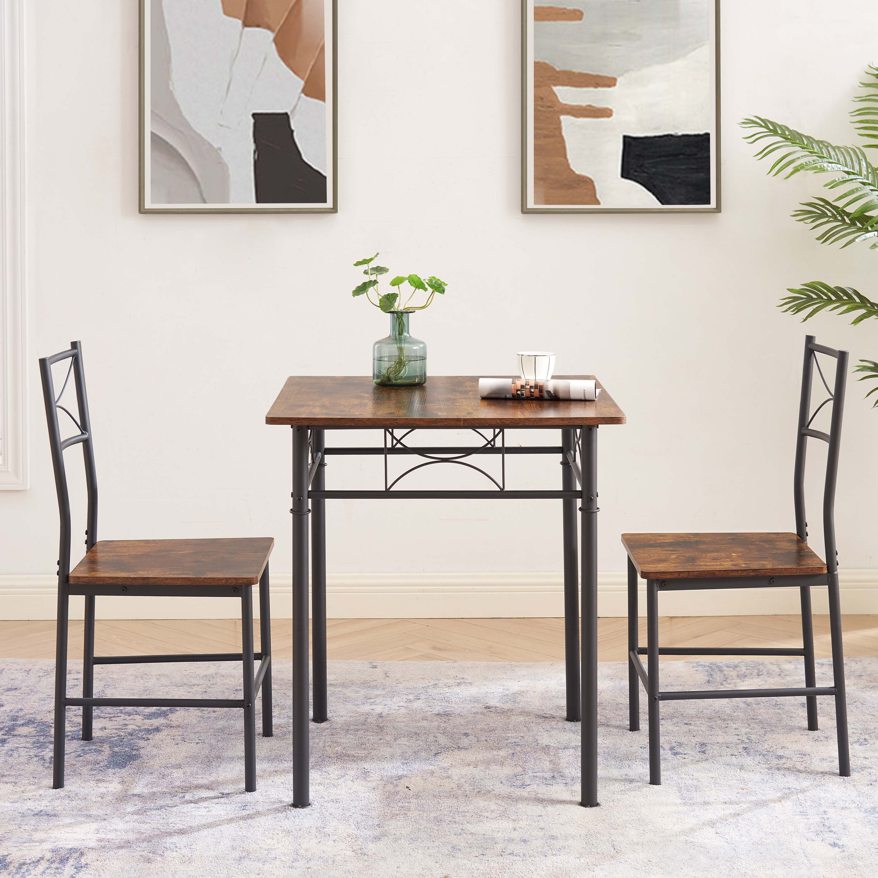 Ebern Designs 3-Piece Kitchen Dining Room Table Set Chair - Wayfair Canada