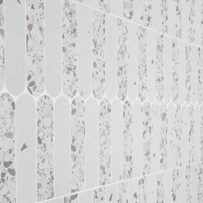 Carreau de mosaïque aléatoire en porcelaine 8 po x 16 po Lane (0,86 pieds carrés / chaque), Blanc givré
