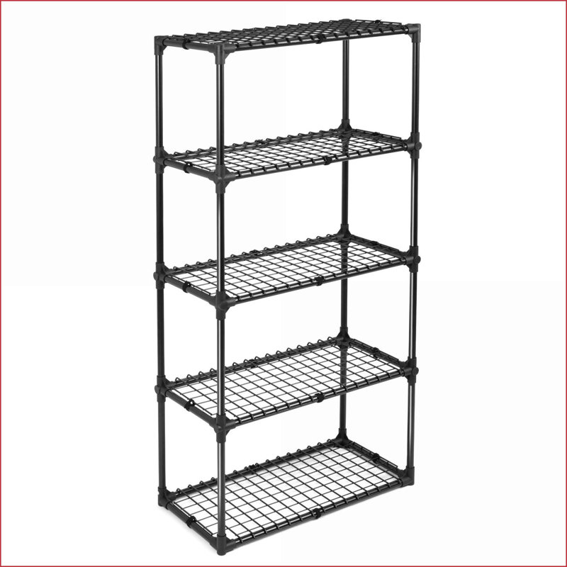 Tablette de rangement | 5 tablettes industrielles | Capacité de 550 lb | Assemblage facile | Acier noir
