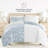 8-Piece Reversible Bedding Bundle - Patterned Duvet Cover, Comforter Insert and Solid Sheet Set-99311788-99311794