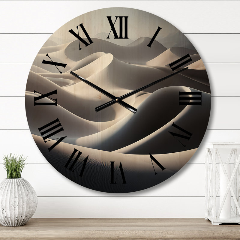 Horloge murale en bois massif Pateley, Moyenne