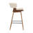 Allon Modern 26" Counter Height Bar Stool with Open Back and Footrest in Wood, Faux Leather-584682792-584595033