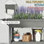 Lit de jardin surélevé spacieux, boîte de jardin surélevée en bois, avec table d'appoint, tablette inférieure, doublures de lit et trous de drainage-848942490