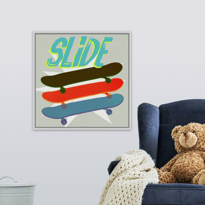 Art sur toile sk8r ii Sieber, H 20 po x l 20 po x P 1,75 po, Cadre flottant blanc