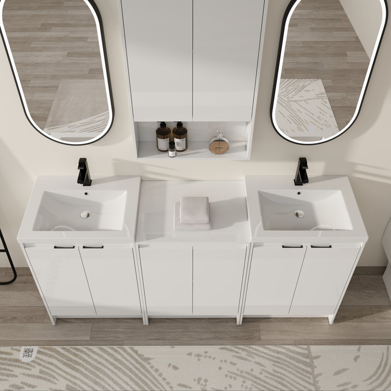 Ensemble de meuble-lavabo double 72 po avec armoire à pharmacie