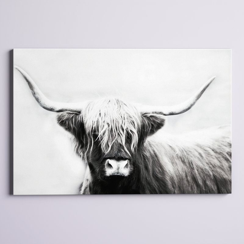 " Highland Longhorn " Painting Print, 32" H x 48" W x 1" D