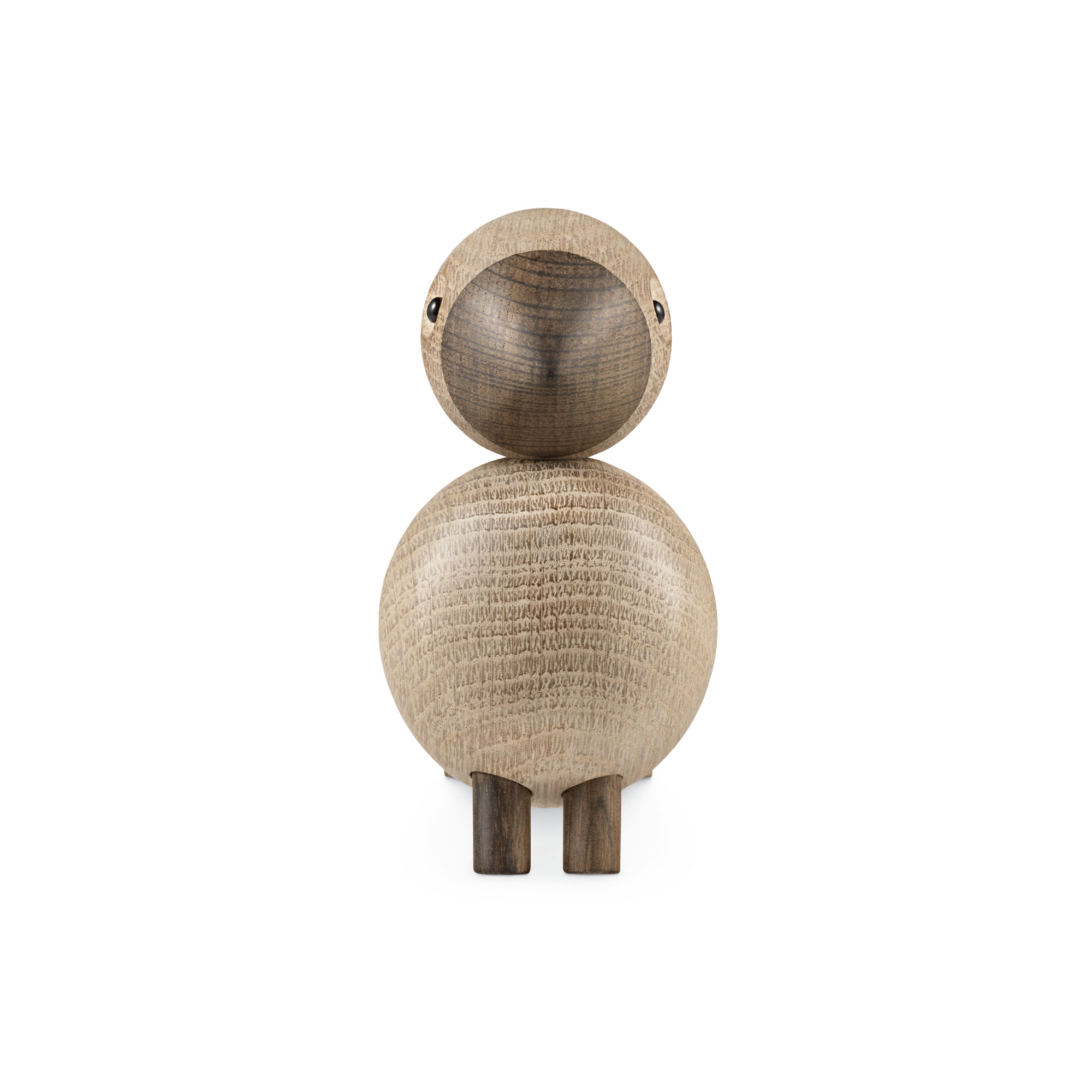 Kay Bojesen Songbird, 1, 6.1" H x 6.3" W x 3.1" D, Oak/Smoked Oak