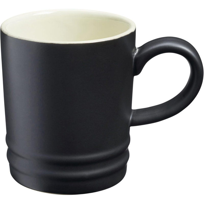 Set of 4 Stoneware Mug Set 350ml Drinking Cups, Black