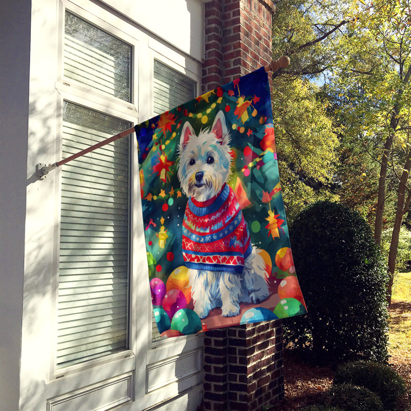 Drapeau de Noël Westie, H 40 po x l 28 po