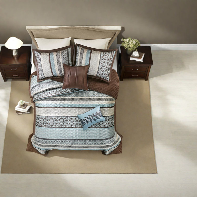 Ensemble de literie en jacquard luxueux 5 pièces, confort en coton, style traditionnel pour la maison