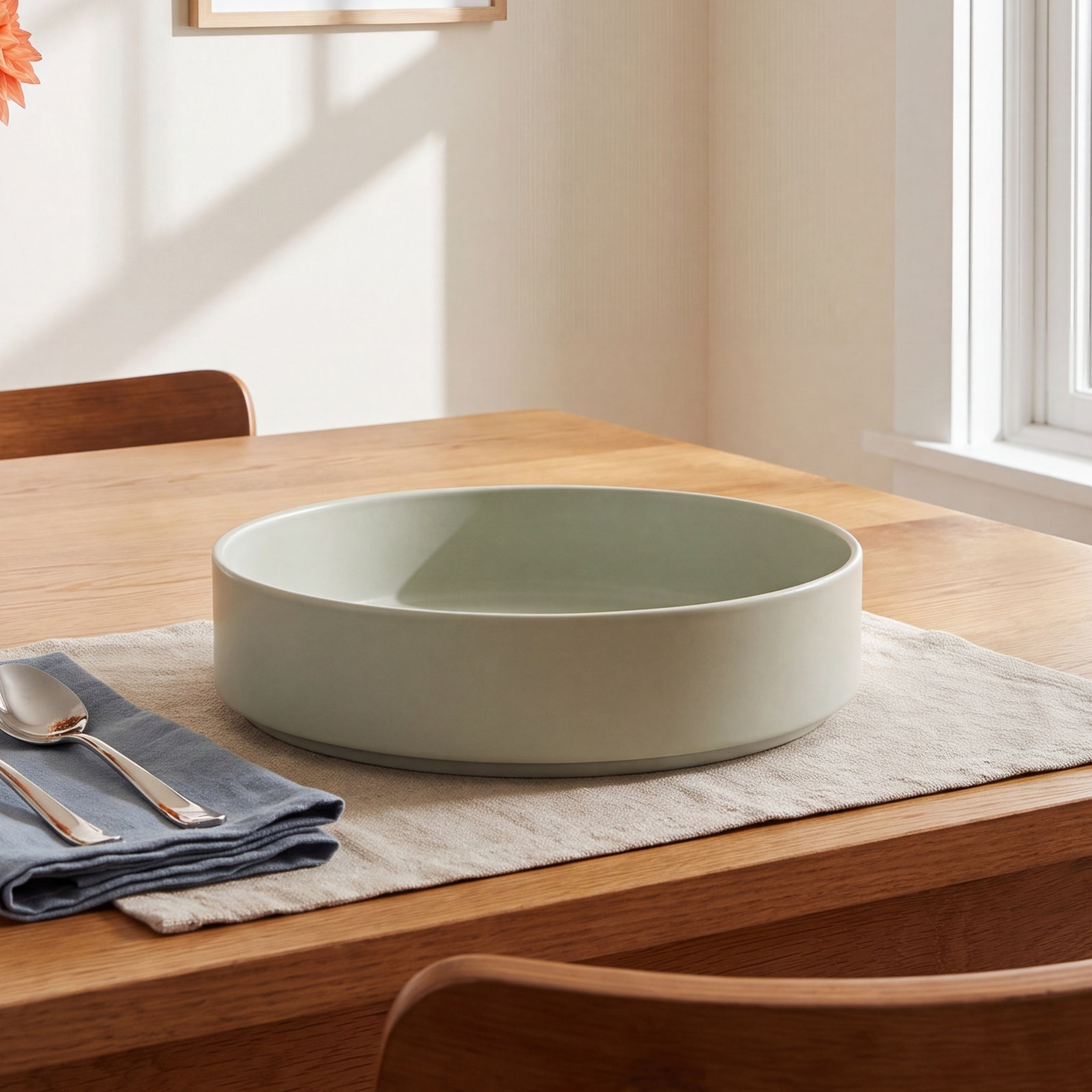 Stackable Stoneware Pasta Bowl, Green