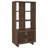 Walnut 3-Shelf Cabinet Bookcase