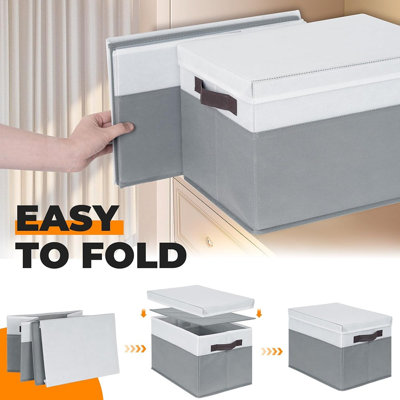 Large Stackable Closet Storage Bins With Lids For Clothes, Toys, Blankets, And Books