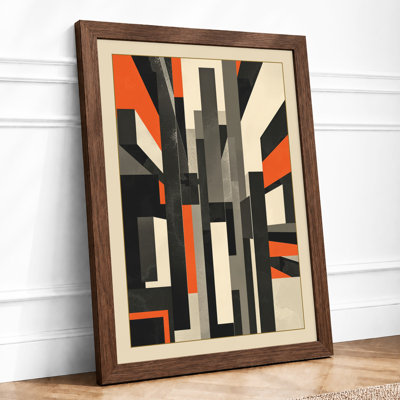 Industrial Geometry Geometric - Framed Print