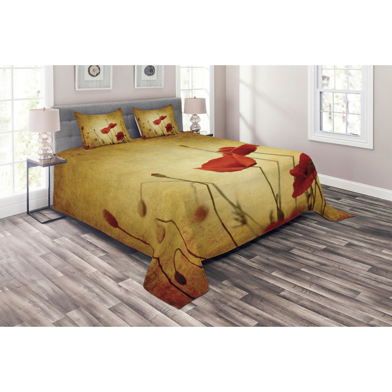 Poppy Farmhouse / Country Polyester Coverlet