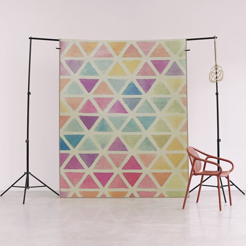 Light-Toned Multi-Colored Geometric Rectangle Patterned Creative Modern Decorative Rug, Rectangle 4'7" x 6'6"