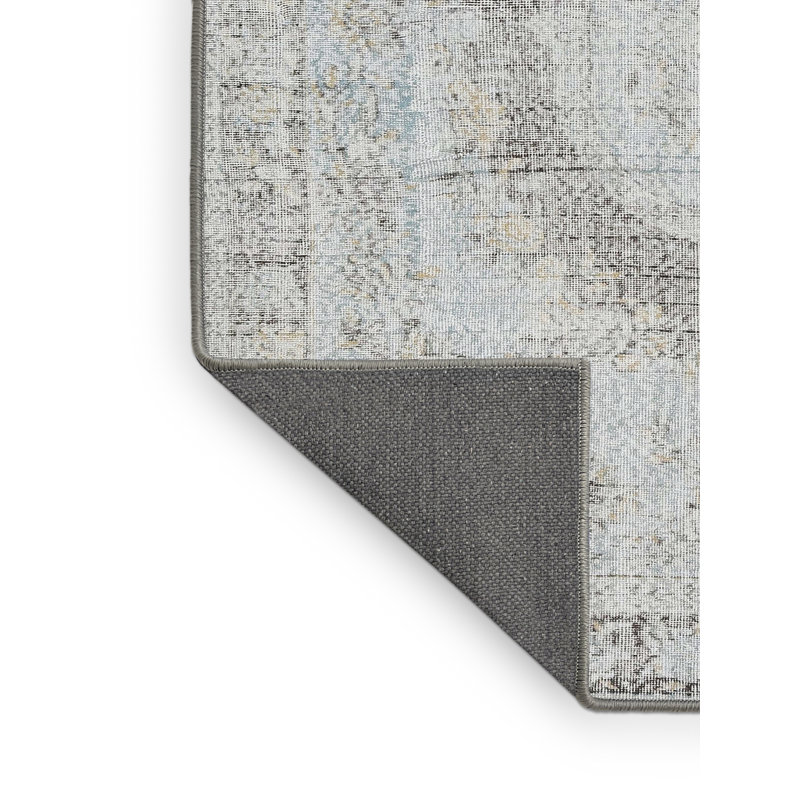 Tapis décoratif gris en laine oriental, Rectangle 2 pi x 5 pi