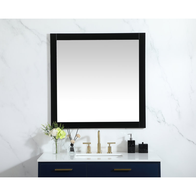 Miroir d'appoint Rosenow, Noir, H 36 po x l 36 po