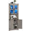 Armoire de coin de 67 pouces avec porte vitrée et tablettes réglables - rangement compact pour le salon, la cuisine et la salle de bain-883913612