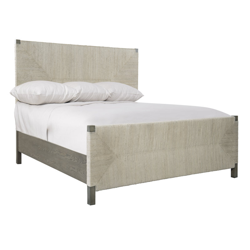 Alannis Solid Wood and Upholstered Low Profile Standard Bed, Queen