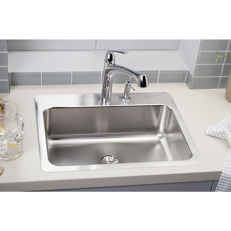 Évier de cuisine à double fixation l 27 po x p 22 po Lustertone, Trou MR2
