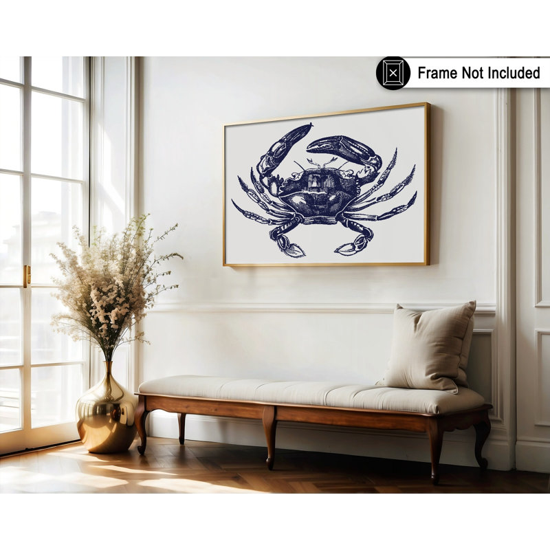 Crabe bleu marine, H 08 po x l 10 po, Affiche, Sans cadre