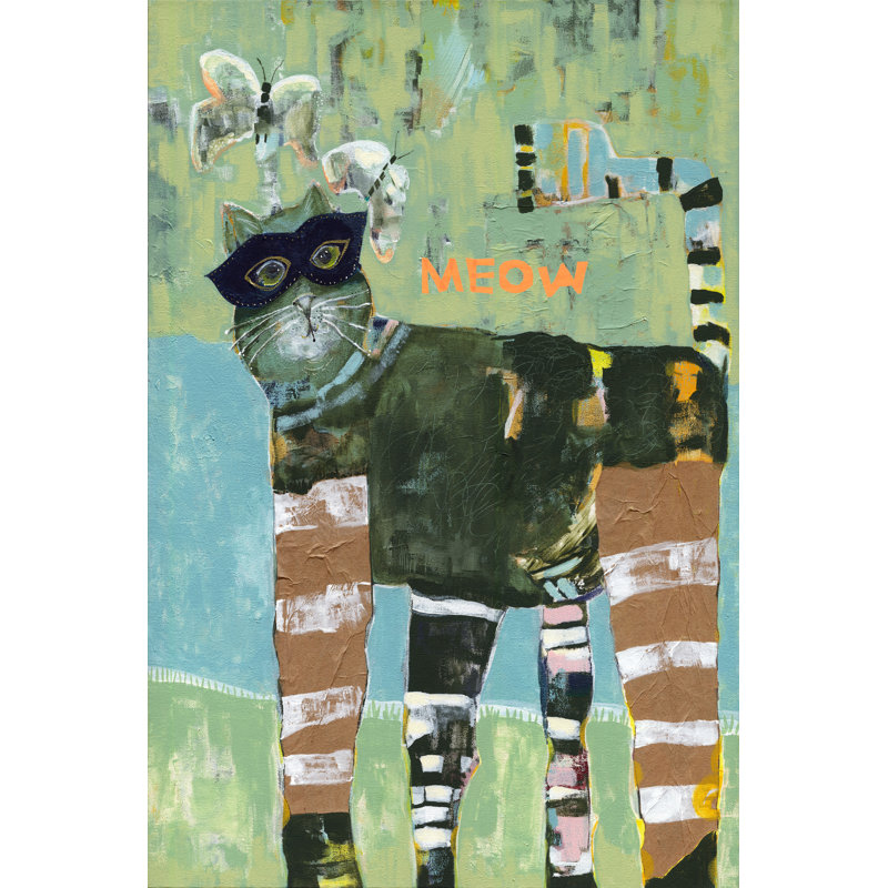 « cats meow cat cambrioler », reproduction sur toile tendue, H 12 po x l 8 po x P 1,5 po