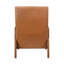 Chaise d'appoint en similicuir brun, structure en bois d'hévéa massif, chaise d'apparence finition noyer avec dossier et structure