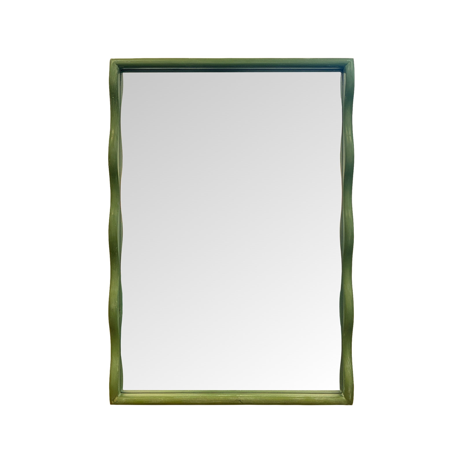 Willow Scalloped Mirror, Green