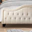 Tête de lit tapissier capitonnée à hauteur réglable avec pied de lit-1501524377-1501524324