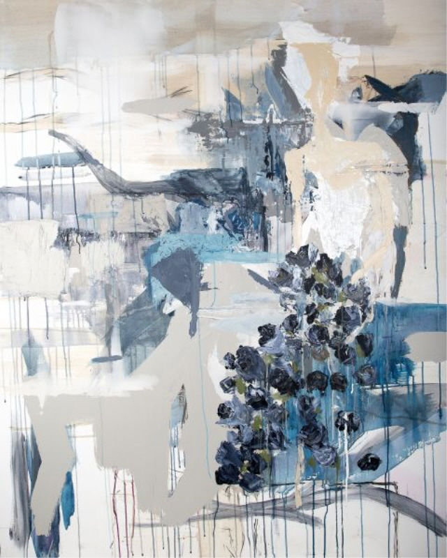 «Grace Led» par Mia Malcolm Studio - impression, H 45 po x l 36 po x P 1,5 po, Image au pinceau gel