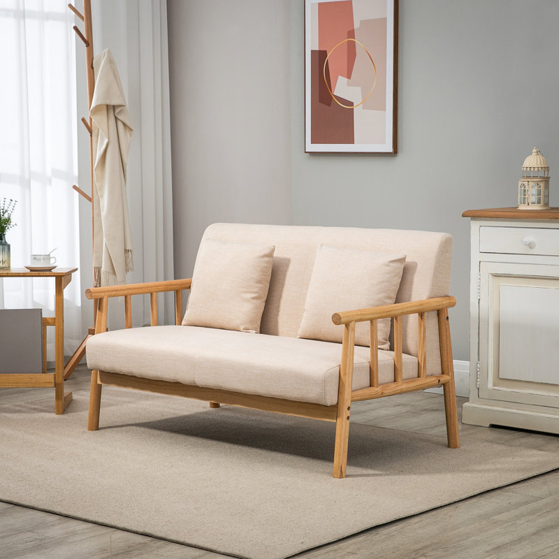 Comfortable Upholstered Loveseat Polyester Modern For Bedroom Small Spaces