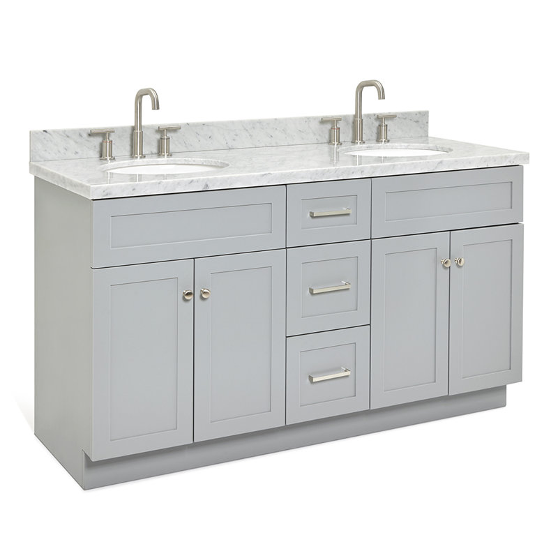 Ensemble de meuble-lavabo double 61 po Abell, Gris