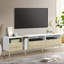 Téléviseur moderne avec 3 tiroirs et tablettes ouvertes, console multimédia pour téléviseur de 80 po ou moins, centre de divertissement pour salon, conception de couleur assortie
