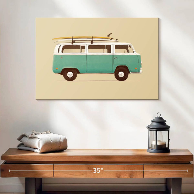 Mehar Blue Retro Van, H 16 po x l 24 po