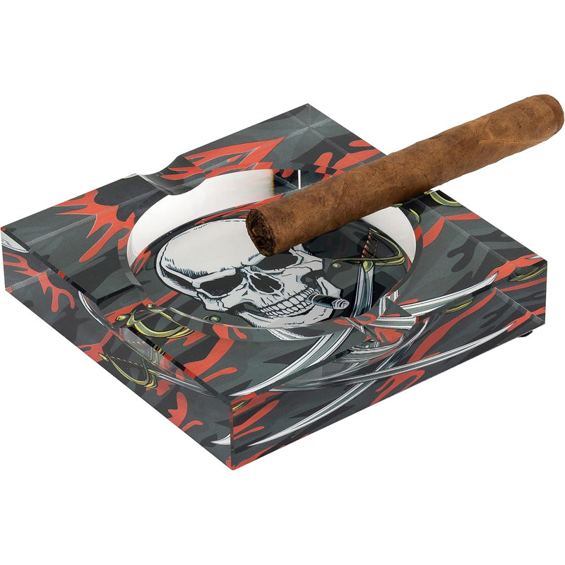 Humidor Supreme Crystal Ashtray, Red