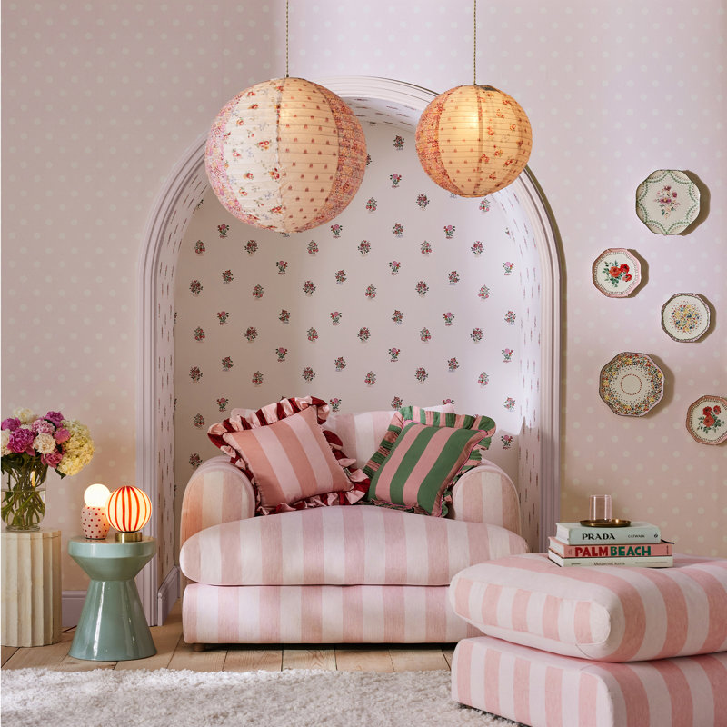 Cath Kidston Button Spot Pink & Red, Blush