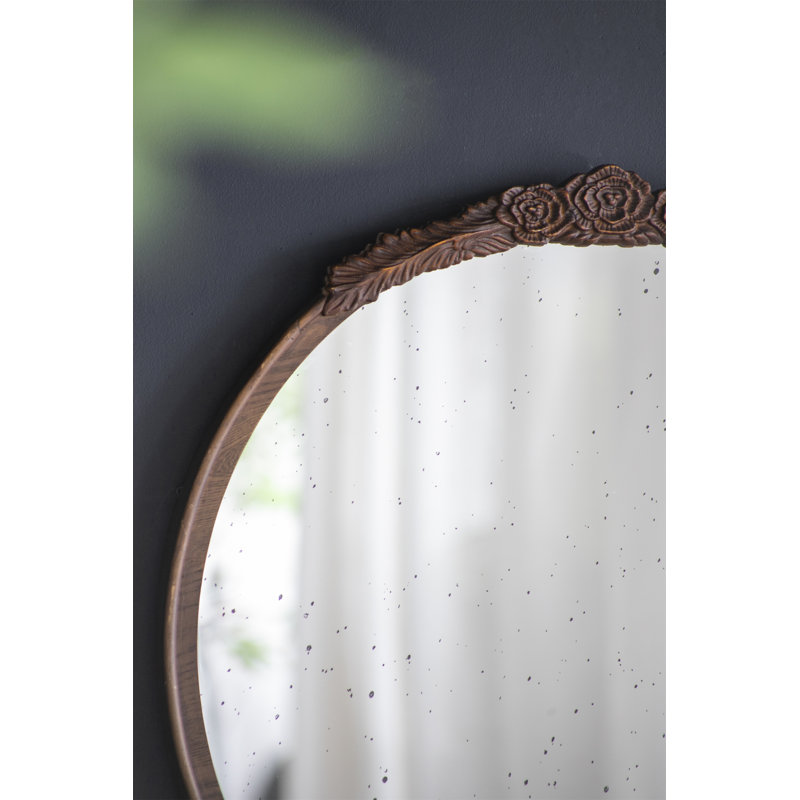Cadre de miroir antique 30 po x 30 po, Brun