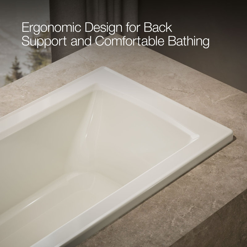 Archer 60" x 30" Soaking Bathtub, Biscuit