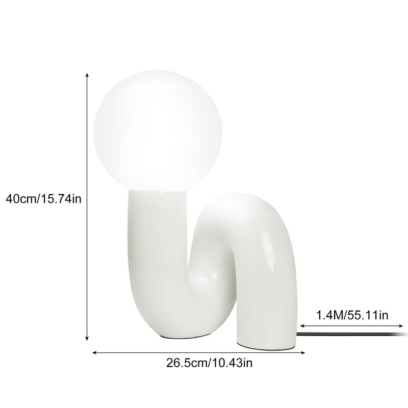 Verda Resin Table Lamp, White